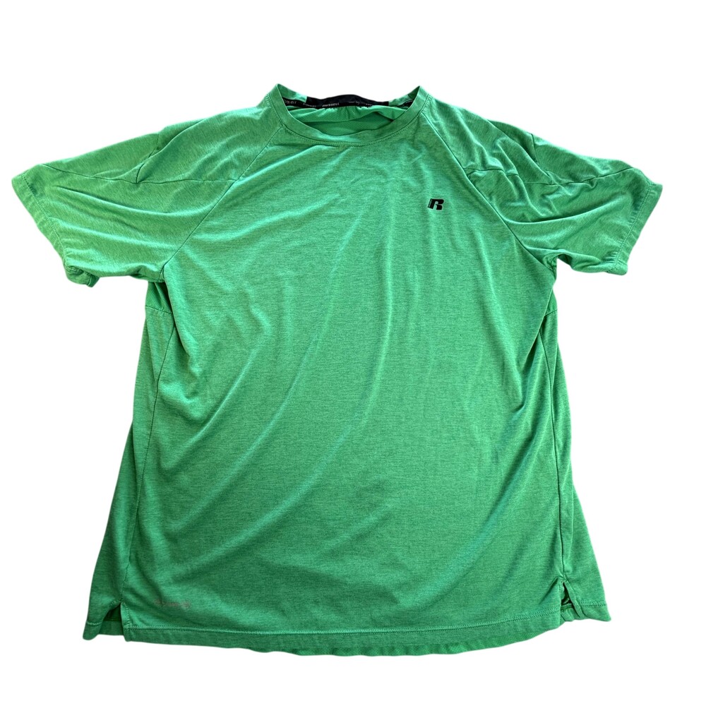 Russell Shirt Mens XL Green Dri-Power 360 Mesh Short Sleeve Athletic Training